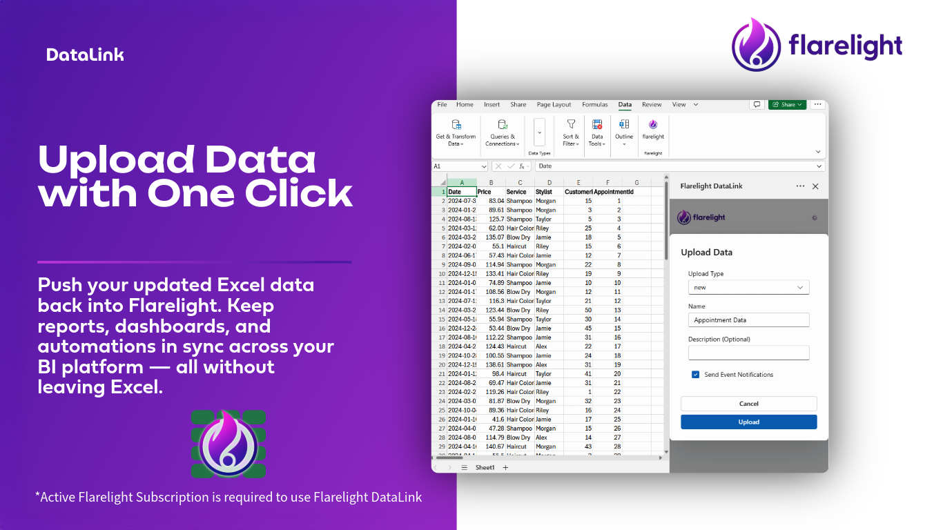 DataLink - Seamless data flow between Excel & Flarelight